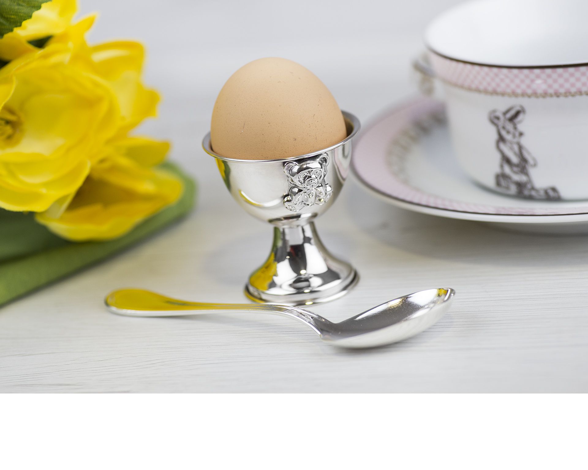 Egg Holder Teddy Bear Silver Selezione Zanolli