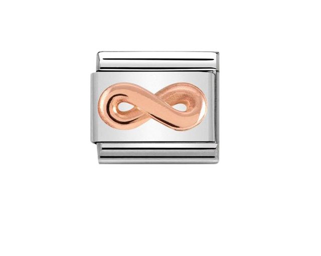 Infinito composable acciaio e oro rosa