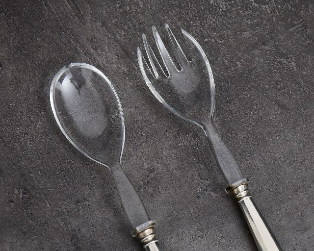 Posate Insalata Argento 2 Pezzi In Stile San Marco Usato Ricondizionato Zanolli Vintage 185685 Us0007117