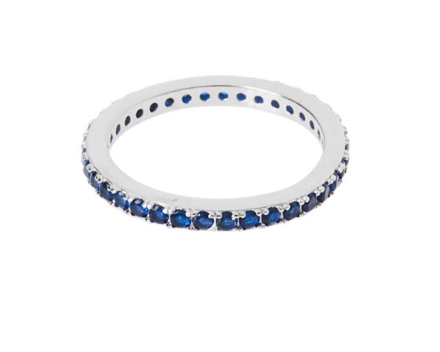 Ring luce silver with sapphire zircons