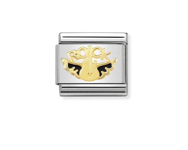 Rock angel composable steel gold and enamel
