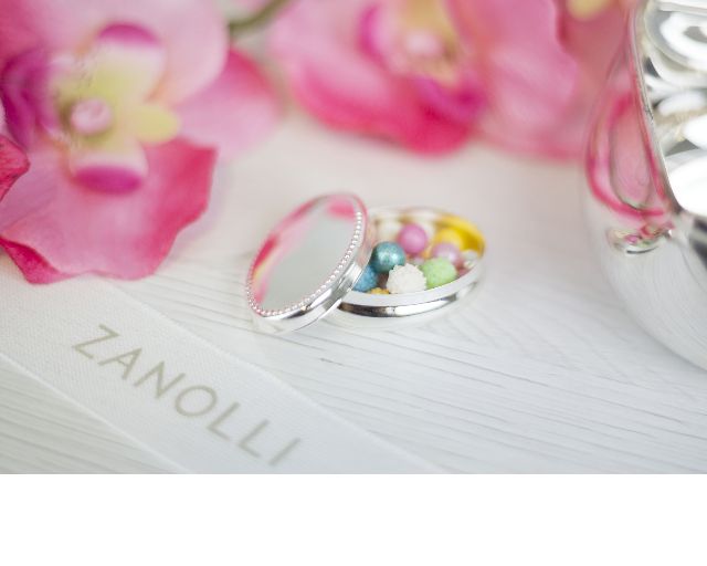 Oval Pill Box Silver Beaded Model With Sugared Almonds Selezione Zanolli 167829 624a80hx
