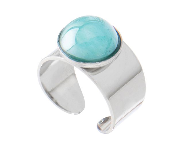 Anello seaside serenity vetro di murano petrolio
