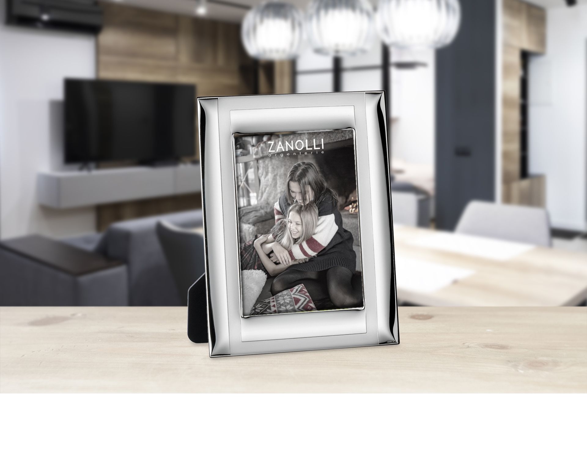 Picture Frame Pvd Silver With Satin And Glossy Band Selezione Zanolli 166558 445520043l