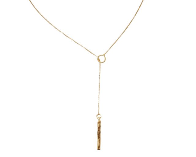 Collana seta argento dorato fiammifero martellato