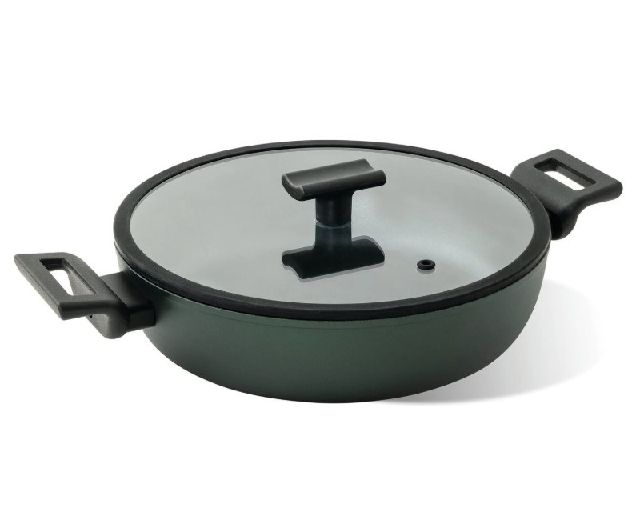 Casseruola bassa titan pro green con coperchio