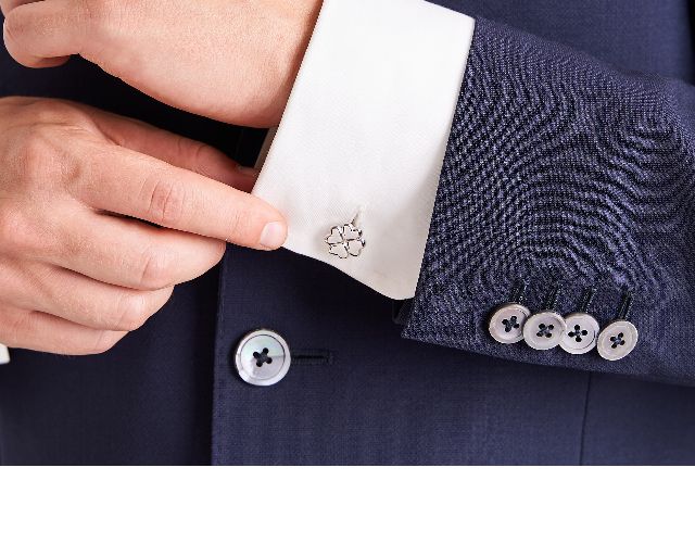 Cufflinks Silver Platinum Plated Four Leaf Clover Selezione Zanolli 171543 834ge651