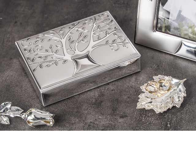 Casket Tree Of Life Bilaminated Silver And White Wood Selezione Zanolli