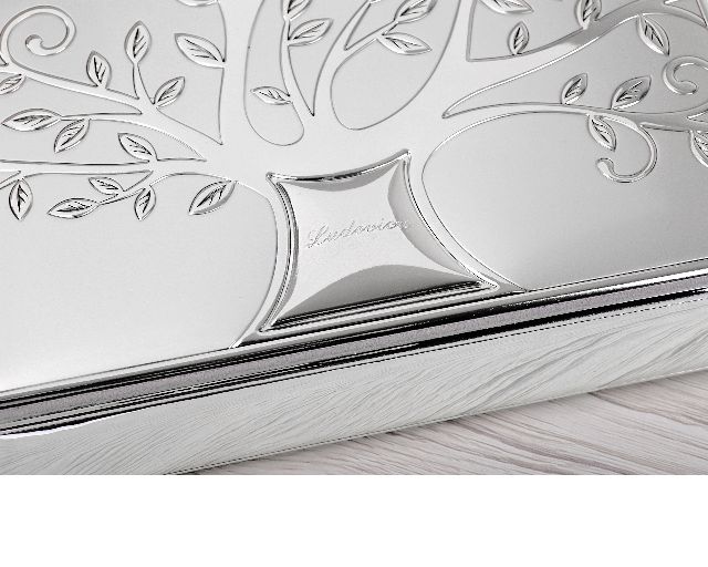 Casket Tree Of Life Bilaminated Silver And White Wood Selezione Zanolli