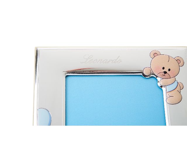 Picture Frame Blue Teddy Bears Pvd Silver With Foot And Hand Prints Kit Selezione Zanolli 173541 445731473lc