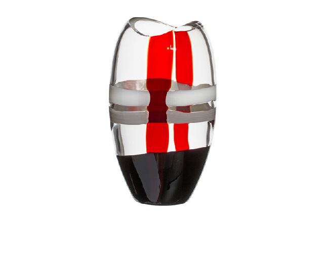 Vase ellisse samurai murano glass