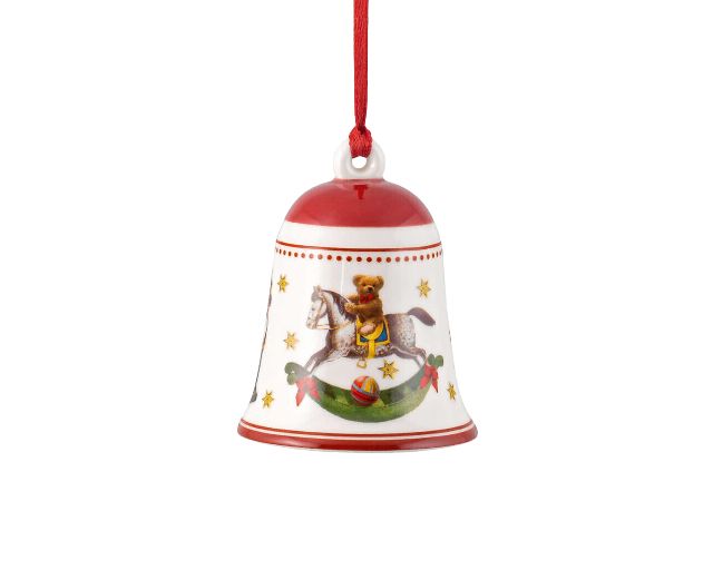 Idea regalo natale campana my christmas tree porcellana rossa