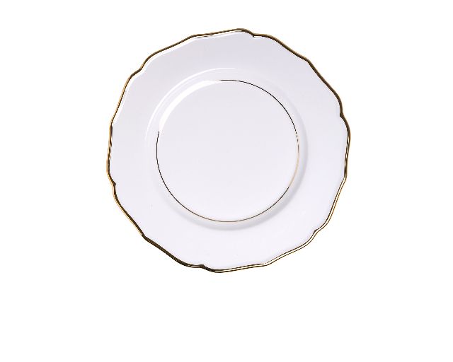 Piatto frutta glamour porcellana doppio filo oro