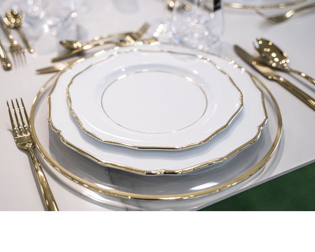 Piatto Frutta Glamour Porcellana Doppio Filo Oro Bitossi Home 162664 954gla00202