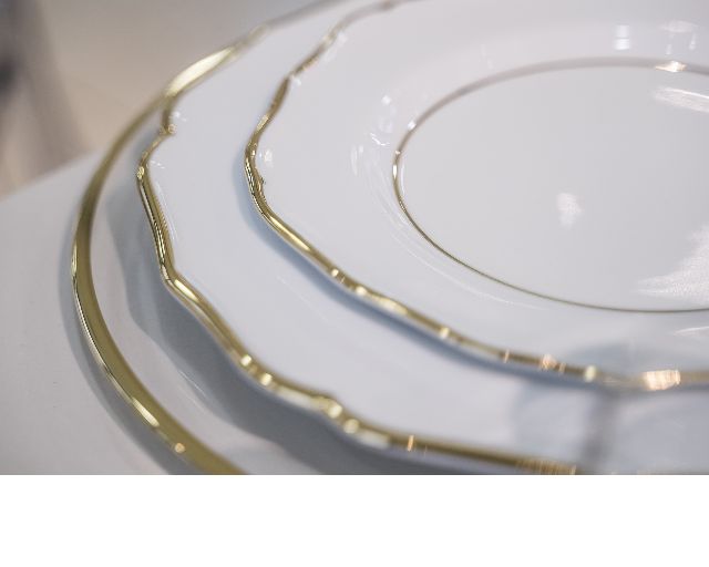 Piatto Frutta Glamour Porcellana Doppio Filo Oro Bitossi Home 162664 954gla00202