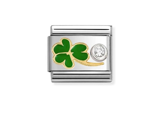 Green clover composable steel gold and zircon