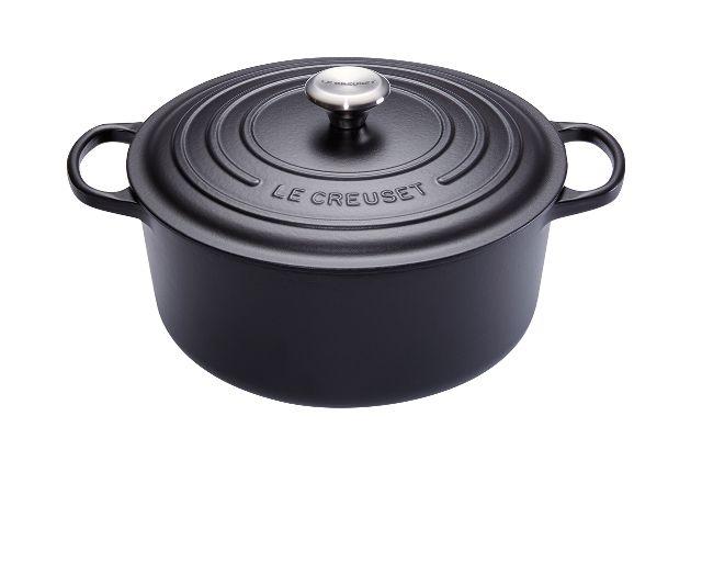 Round cocotte evolution cast iron matt black