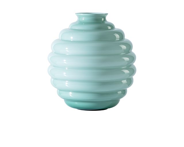 Vaso decò vetro di murano verde rio