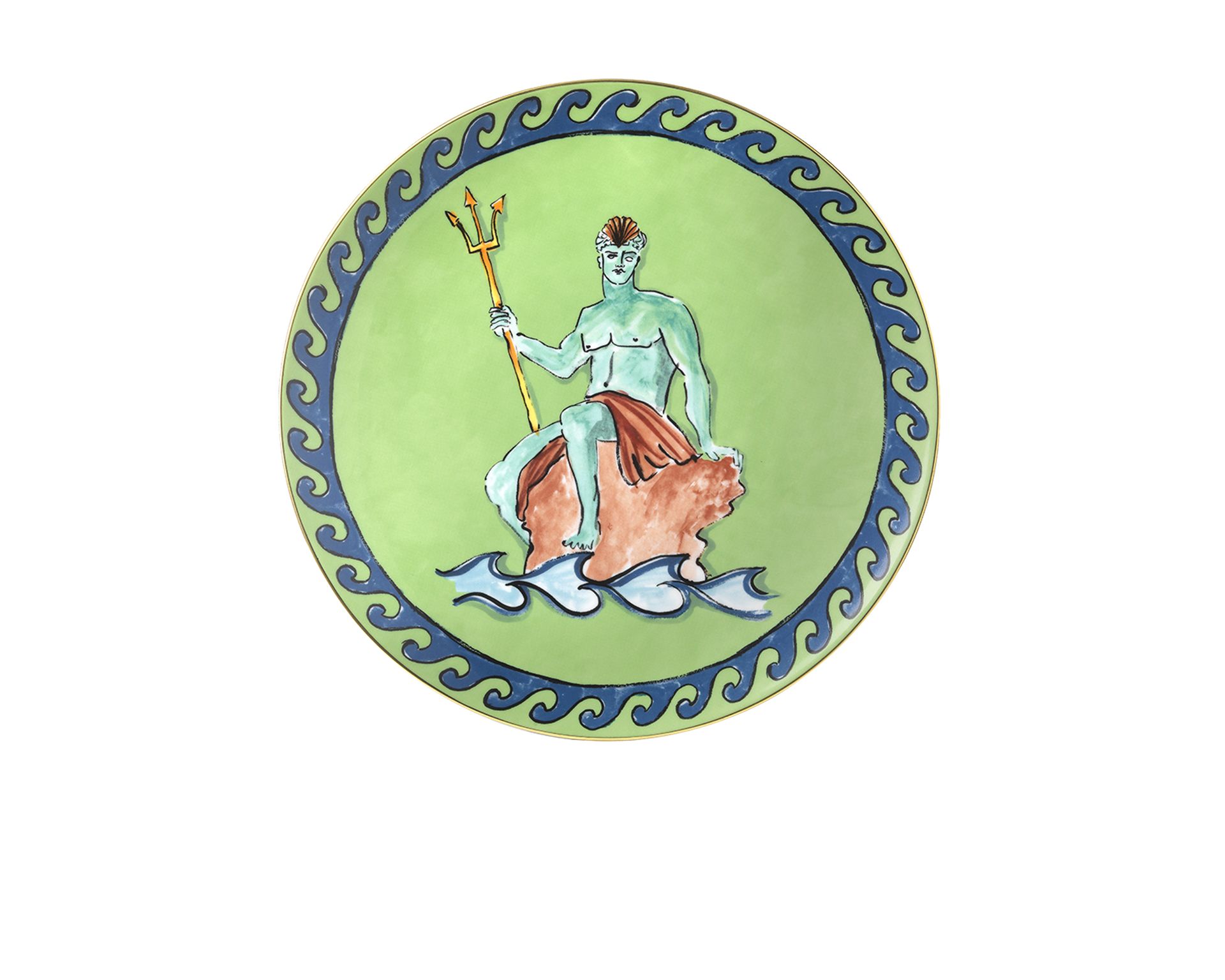 Segnaposto Il Viaggio Di Nettuno Porcellana Verde Muschio Richard Ginori 167615 F02000pt0000330b41