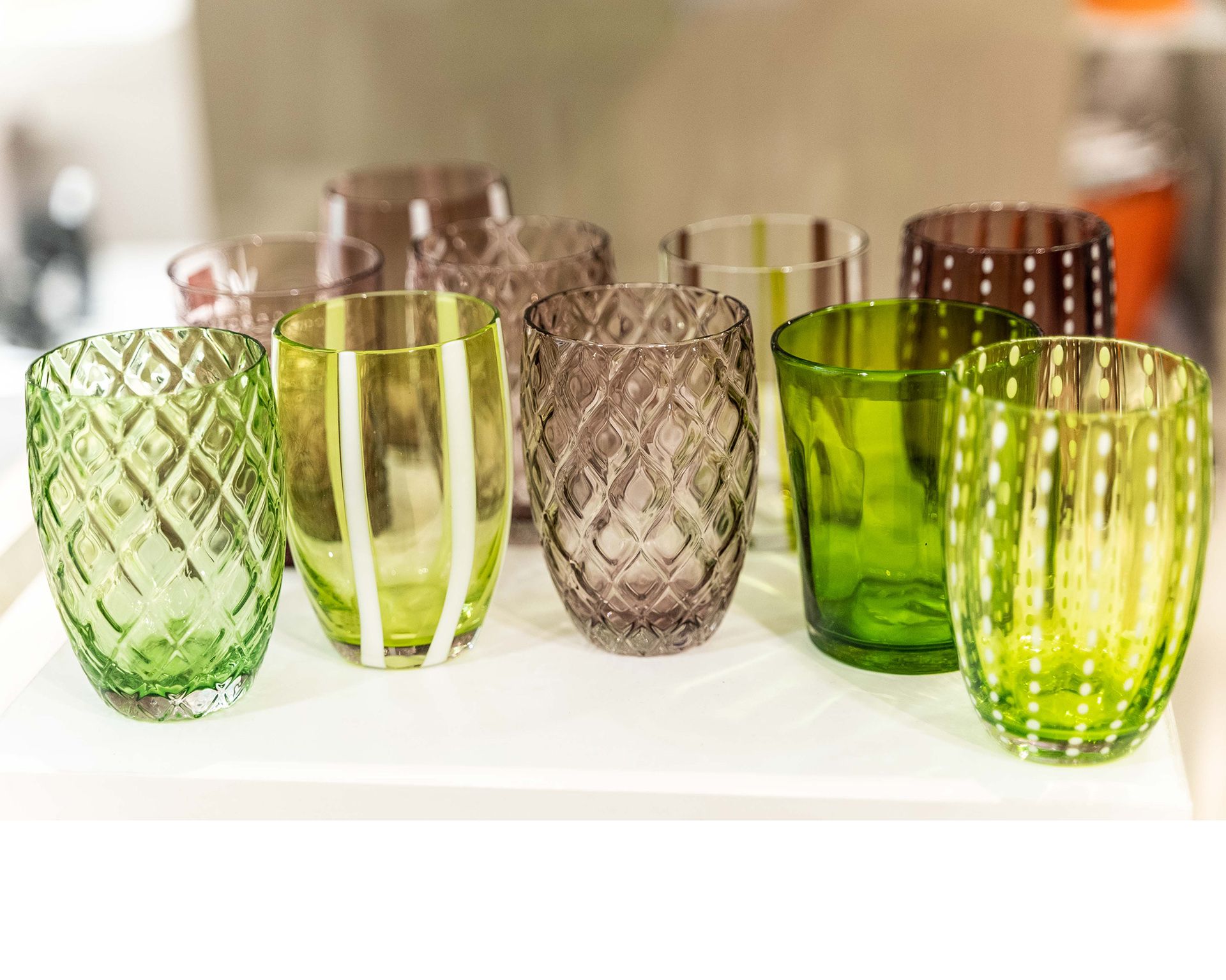 Confezione Di Bicchieri Tumbler Melting Pot Bicolore Verde E Ametista 6 Pezzi Assortiti Zafferano 175993 978mp00199