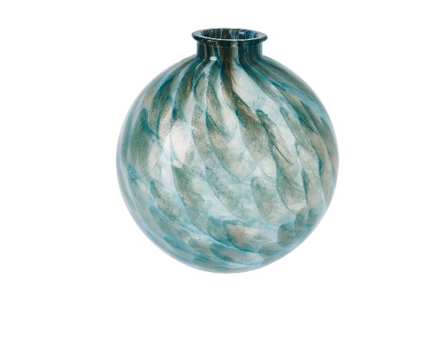 Vaso sfera verde cromo