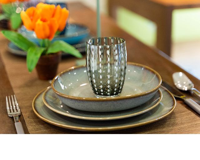 Bicchiere Tumbler Perle Grigio Zafferano 175850 978pr00109