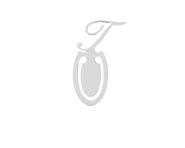 Segnalibro argento lettera t