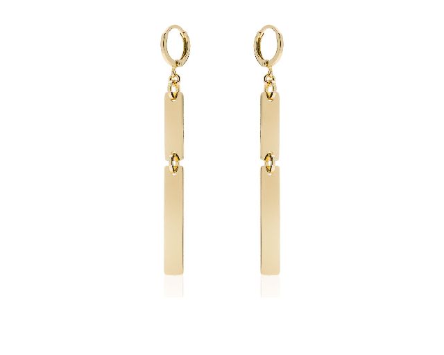 Pendant earrings lux in gilded bronze
