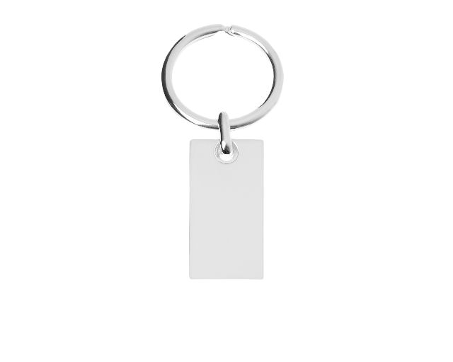 Keychain silver with rectangular plate