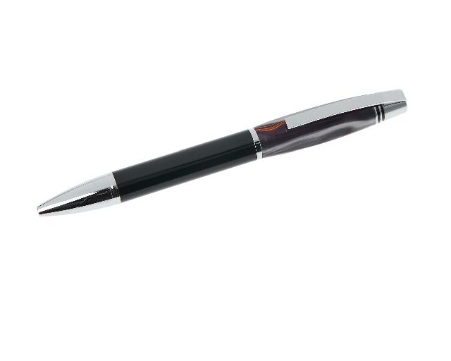 Penna a sfera con cappuccio grigio marrone marmorizzato