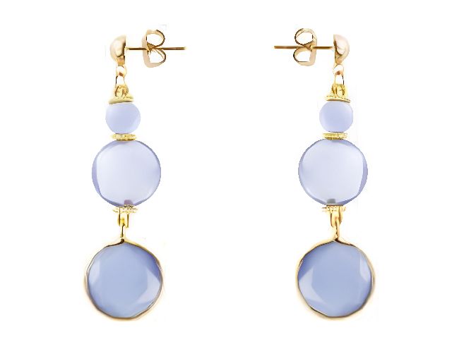 Earrings trace murano glass bluish