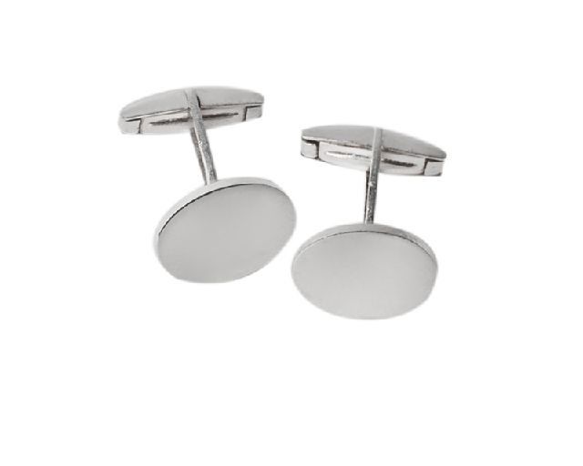 Oval cufflinks silver
