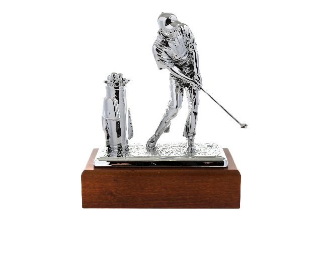 Trofeo il golfista in resina con base in legno