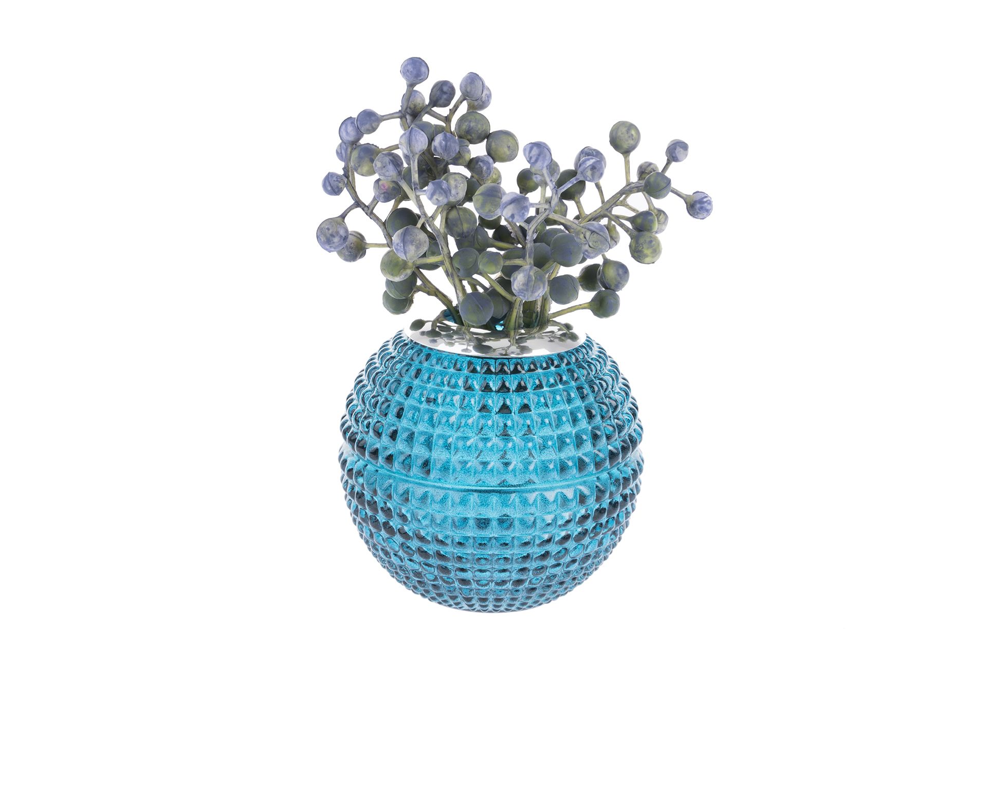 Vase Linfa Pvd Silver Quadri Blue Argenesi