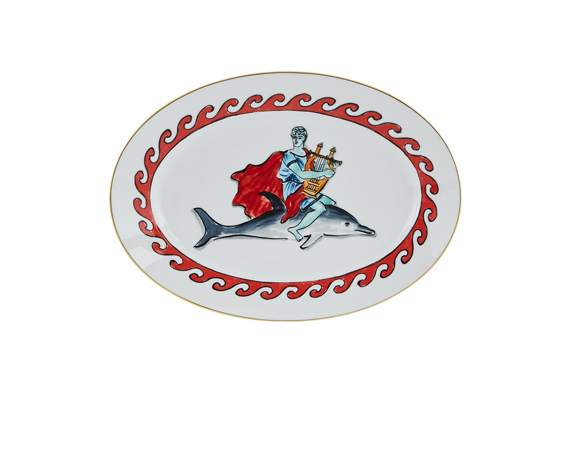 Vassoio Ovale Il Viaggio Di Nettuno Porcellana Delfino Bianco Richard Ginori 161771 F00400vs1300340b42