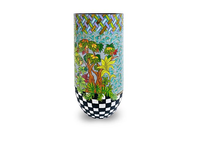 Cachepot xl leaves hand painted