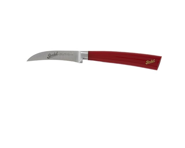 Spelucchino curvo elegance acciaio con manico rosso