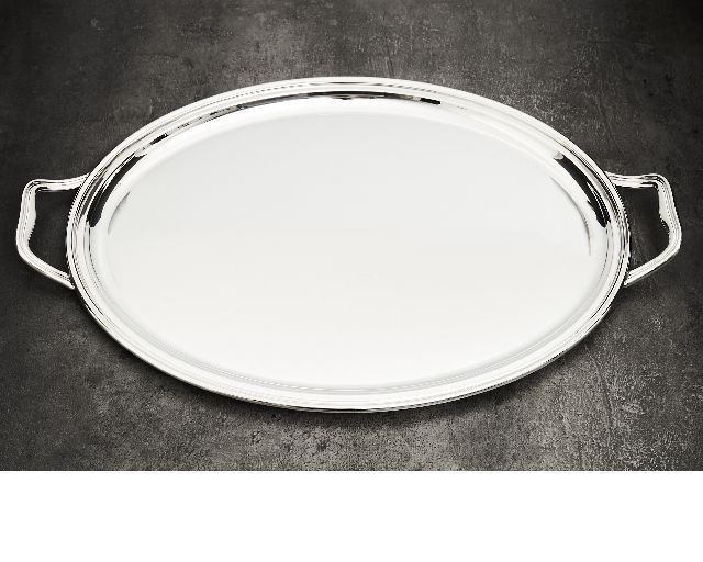 Oval tray silver 1222 grammi in english style