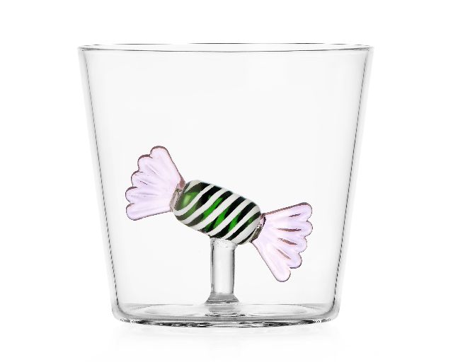 Tumbler glass pink green candy sweet & candy