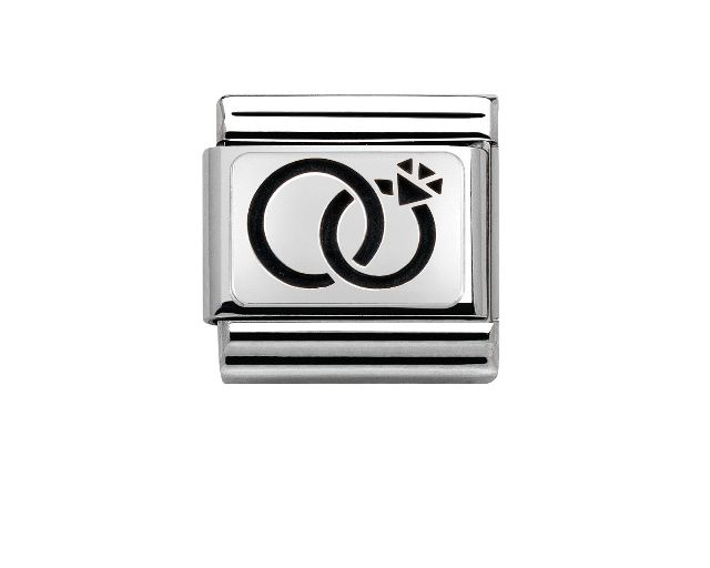 Wedding rings composable steel and silver