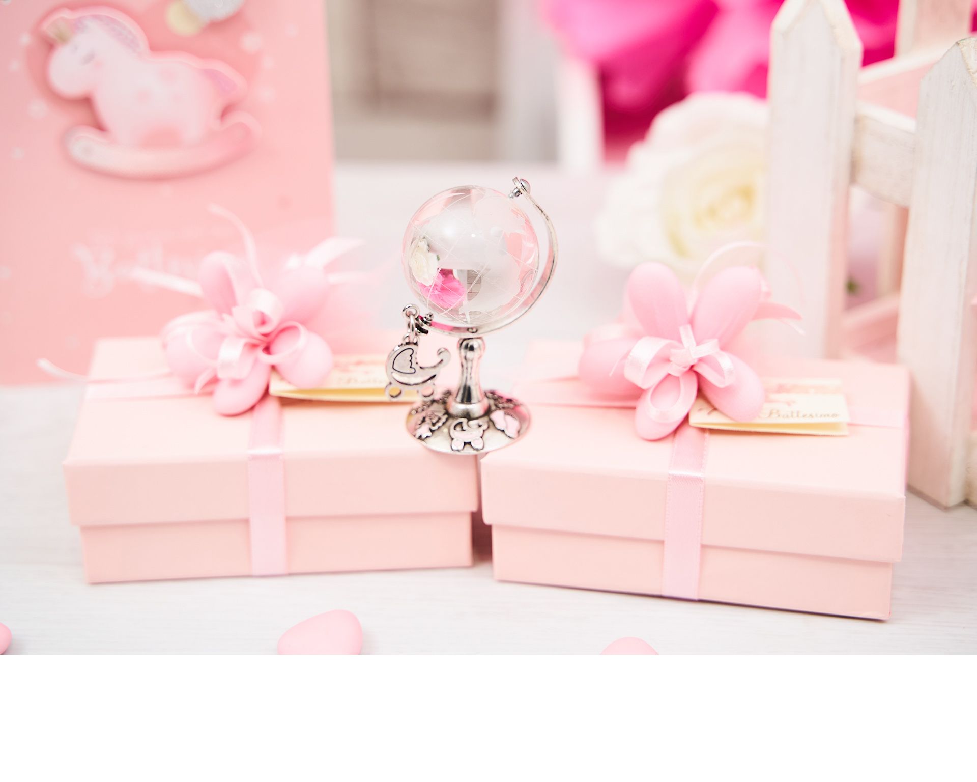 Globe With Stroller Pendant Box And Sugared Almonds Selezione Zanolli 170702 912mz22752hx