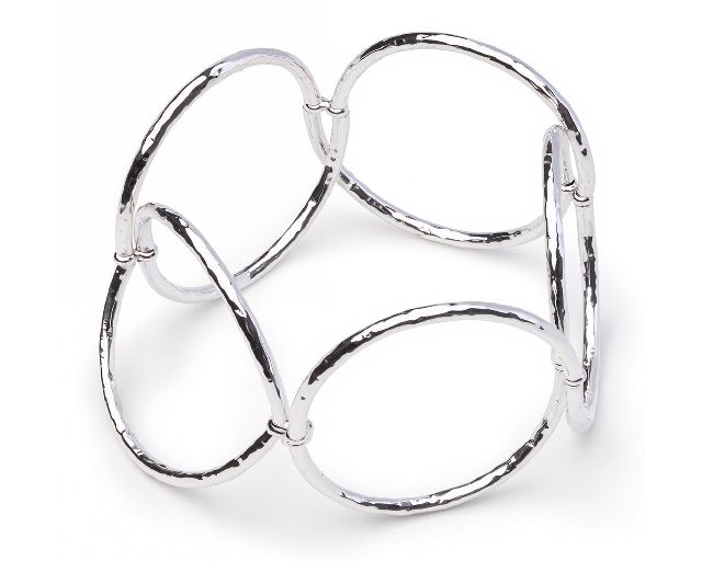 Bracciale elastico noemi argento a cerchi e ovali