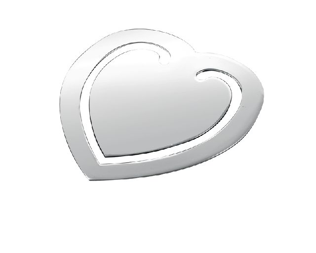 Bookmark heart silver plated