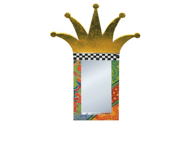 Specchio crown mirror dipinto a mano