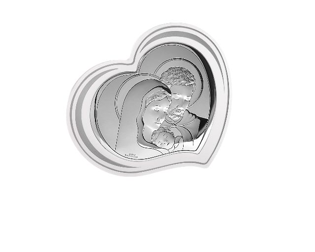 Holy family white with wooden back