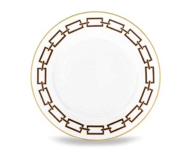 Dessert plate catene ebano porcelain