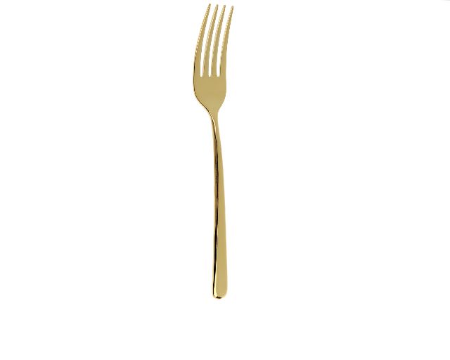 Table fork linear gold steel