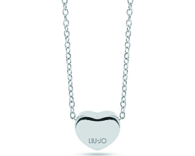 Collana acciaio cuore piatto