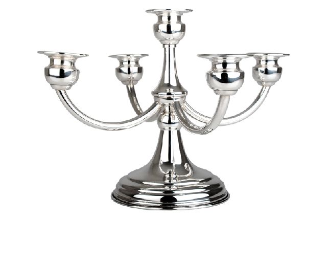 Candelabro argento a cinque fiamme in stile inglese