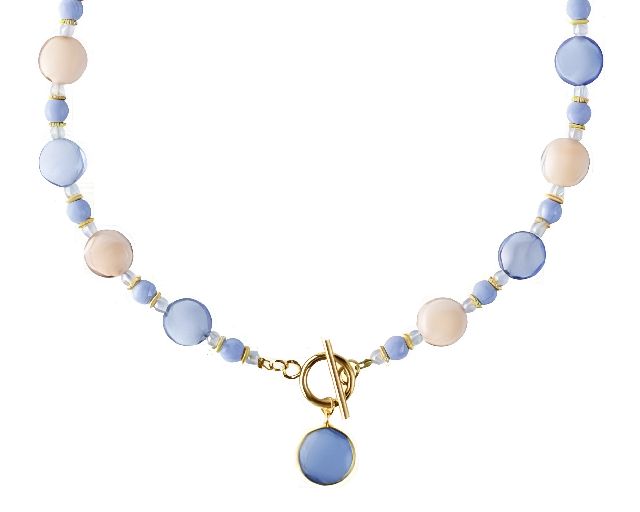 Necklace trace murano glass bluish